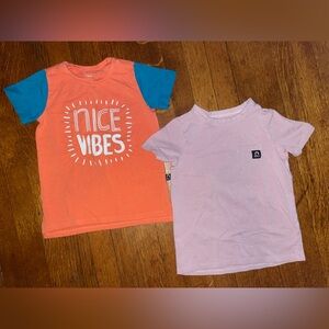 Rags to Raches 2 shirts lavender purple and coral nice vibes aqua short sleeve